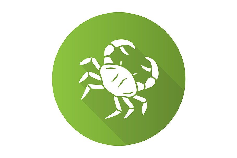 Crab green flat design glyph icon in Icons - product preview 8