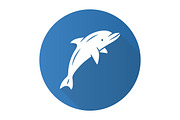 Dolphin blue flat design glyph icon