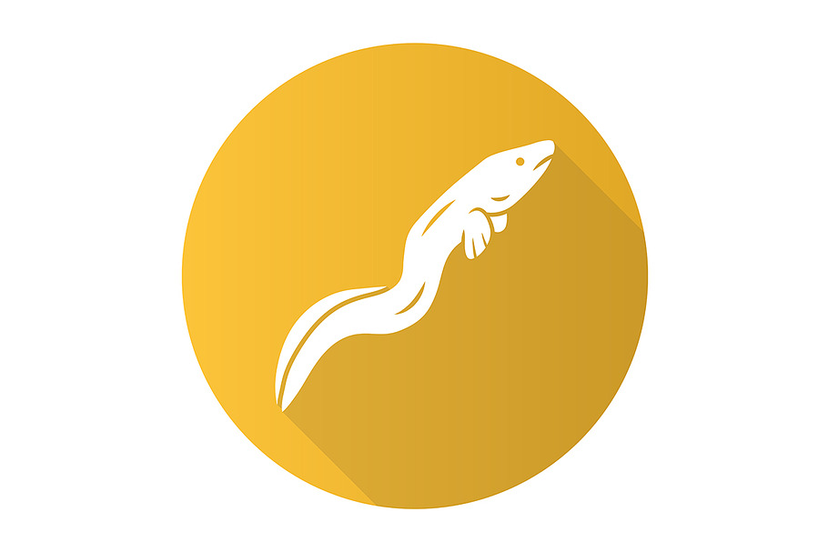 Eel yellow flat design glyph icon in Icons - product preview 8