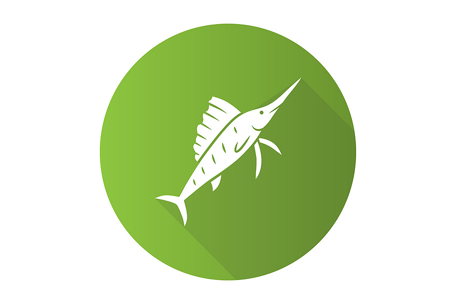 Sailfish green flat design icon in Icons - product preview 8