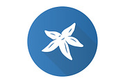Starfish blue flat design glyph icon