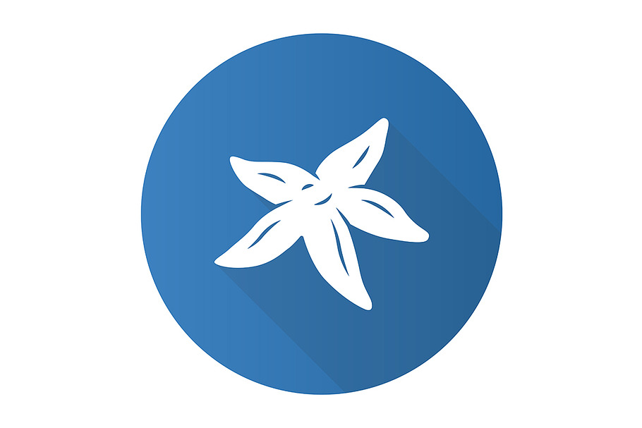 Starfish blue flat design glyph icon in Icons - product preview 8