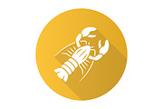 Lobster yellow flat design icon