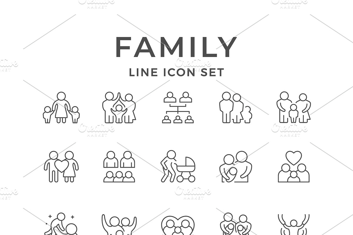 Set line icons of family in Icons - product preview 8