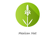 Mexican hat wild flower green icon