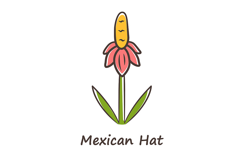 Mexican hat wild flower color icon in Icons - product preview 8