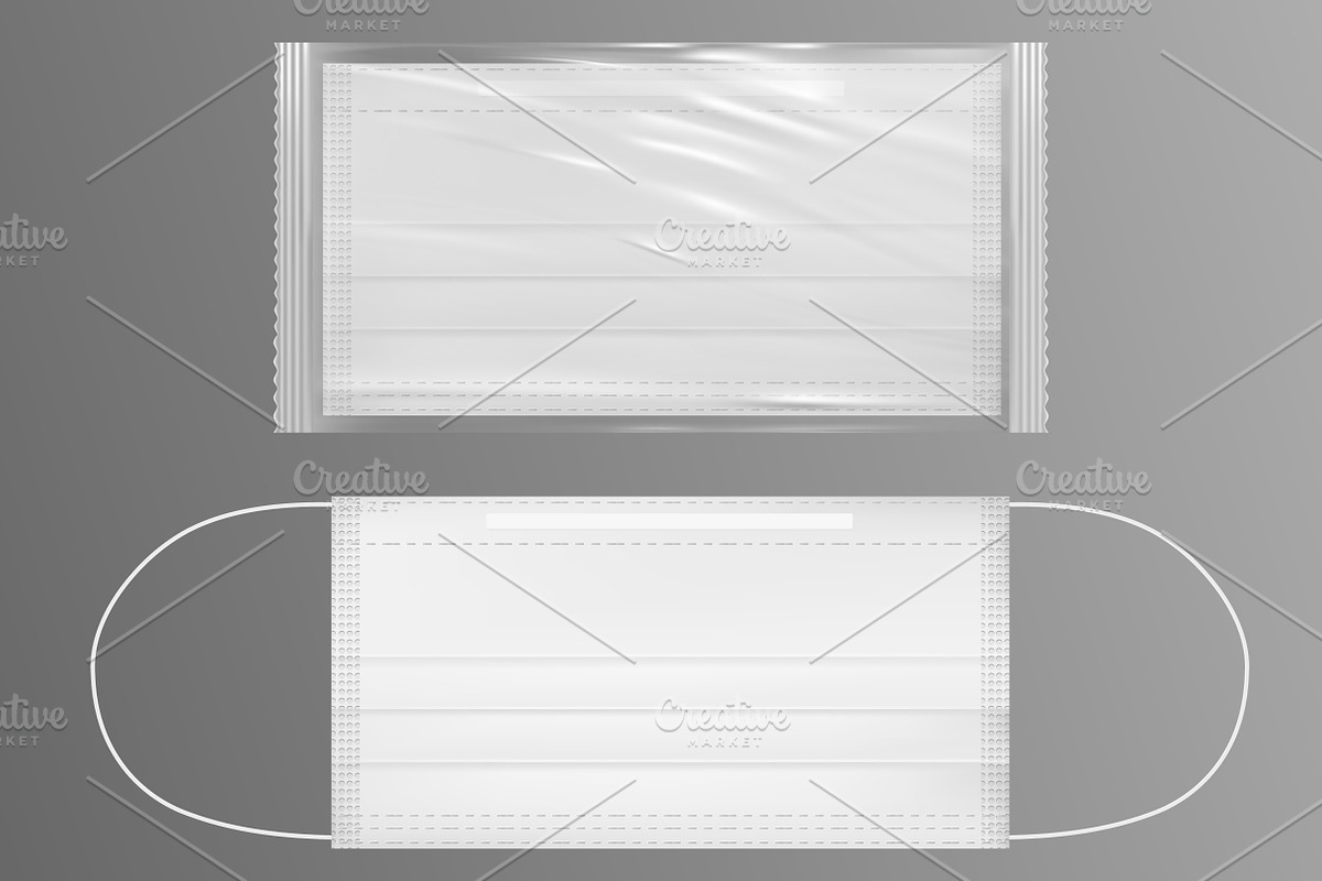 Medical mask, transparent wrapping in Product Mockups - product preview 8