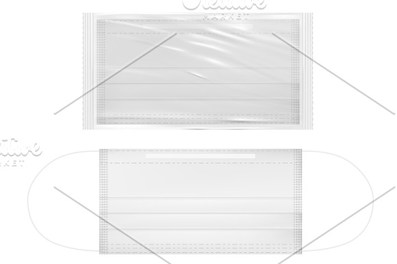 Medical mask, transparent wrapping in Product Mockups - product preview 1