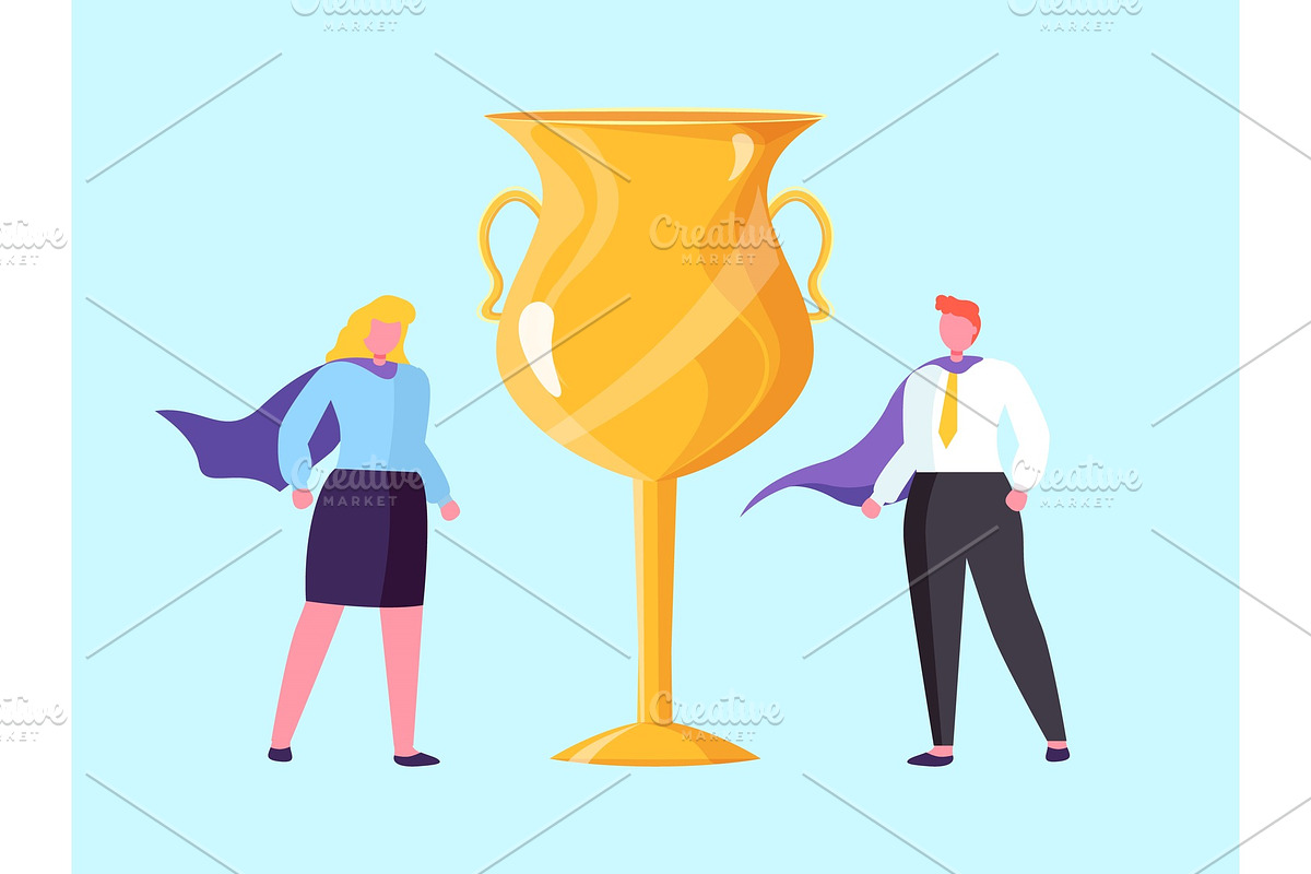Teamwork Competition, Golden Trophy in Illustrations - product preview 8
