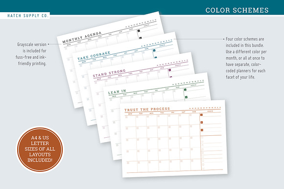 Oxford: Monthly Agenda in Stationery Templates - product preview 2