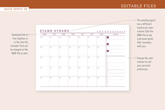 Oxford: Monthly Agenda in Stationery Templates - product preview 3