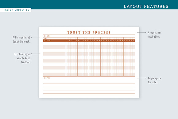 Oxford: 30-Day Habit Tracker in Stationery Templates - product preview 1