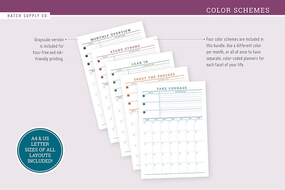 Oxford: Monthly Overview in Stationery Templates - product preview 2
