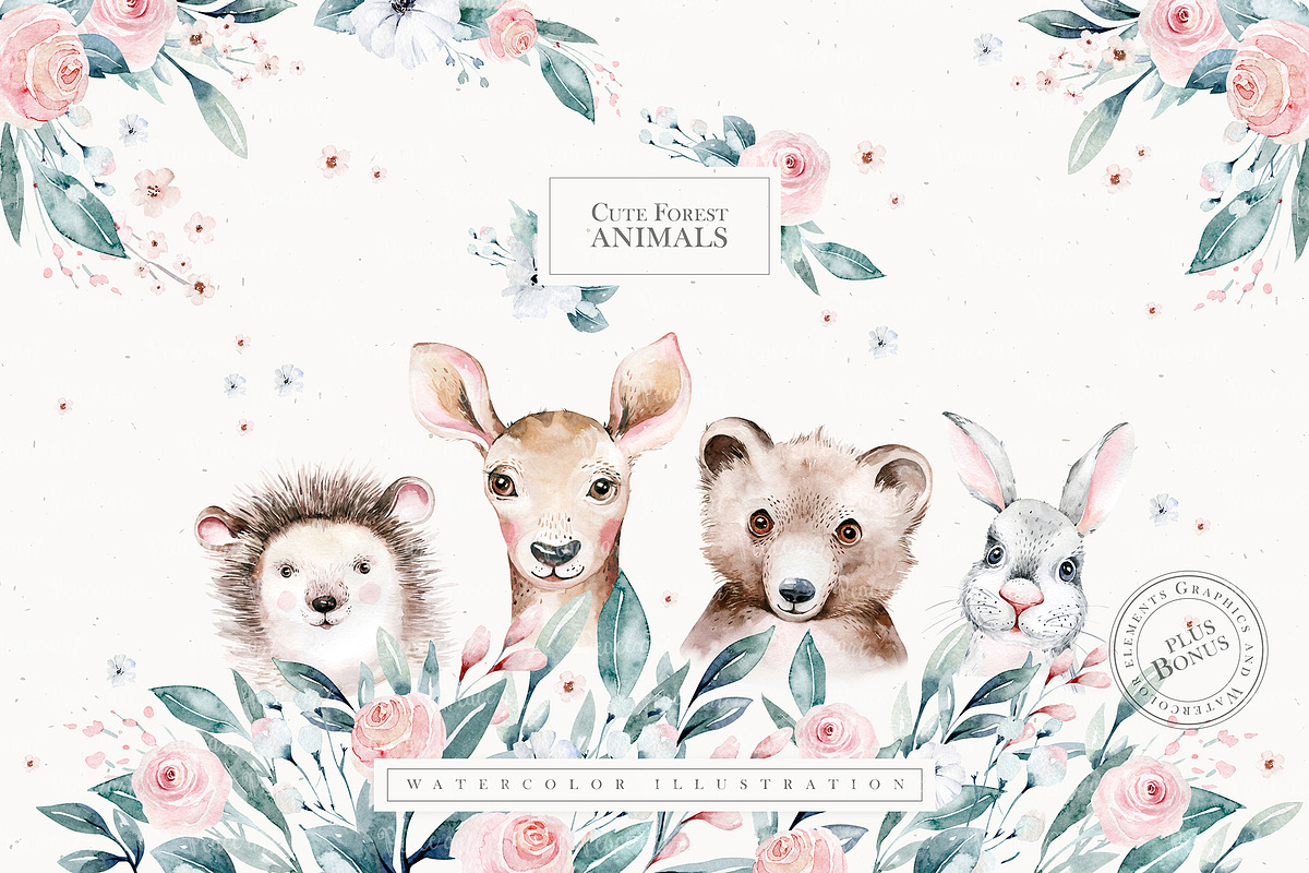 Forest animals portrait. Part III in Illustrations - product preview 8