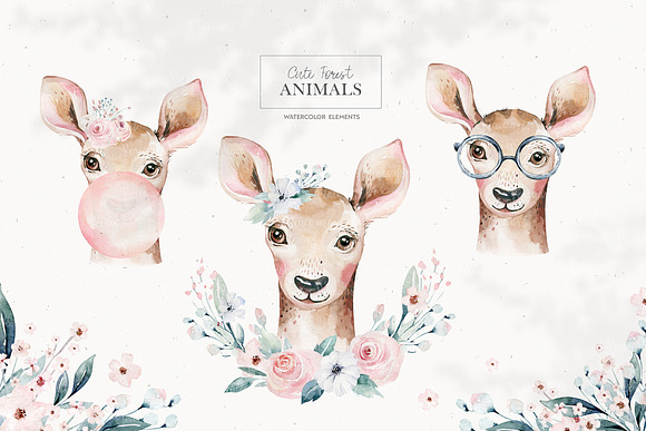 Forest animals portrait. Part III in Illustrations - product preview 1