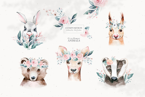 Forest animals portrait. Part III in Illustrations - product preview 10