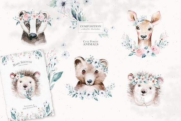 Forest animals portrait. Part III in Illustrations - product preview 11