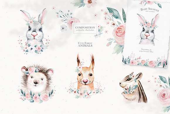 Forest animals portrait. Part III in Illustrations - product preview 12