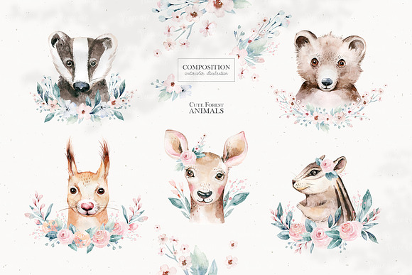 Forest animals portrait. Part III in Illustrations - product preview 13
