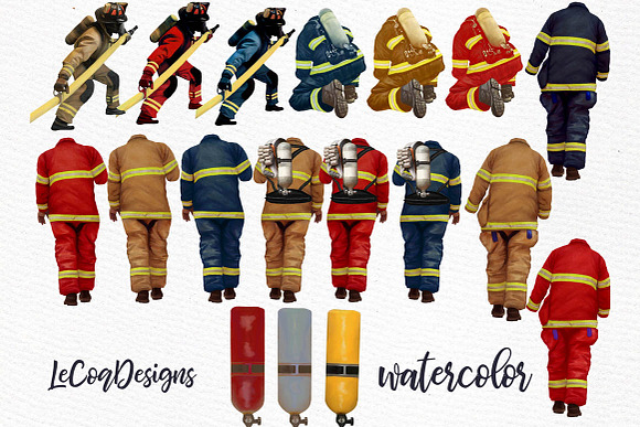 Firefighters clipart Fireman clipart in Illustrations - product preview 1