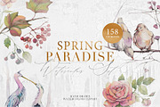 Spring Paradise Watercolor Clipart
