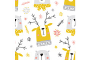 Cute Christmas woodland forest