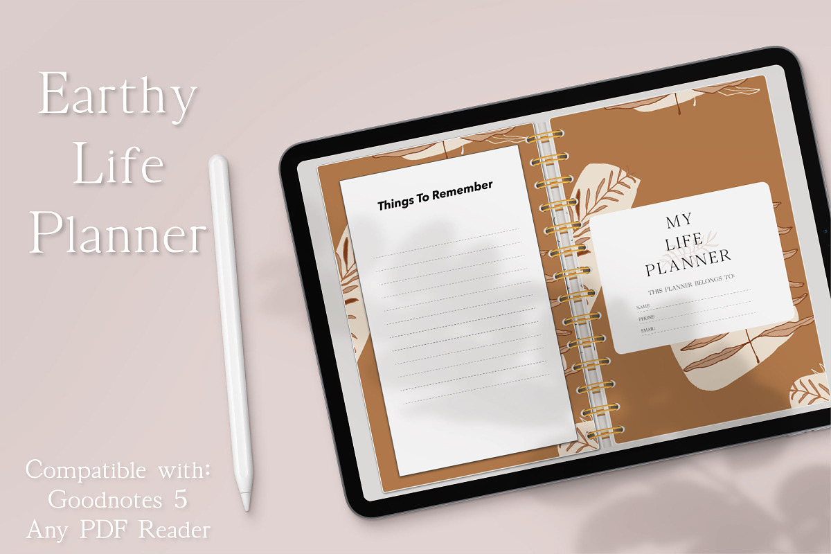Earthy Life Planner in Stationery Templates - product preview 8