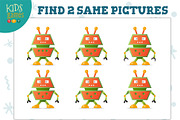 Find two same pictures puzzle vector