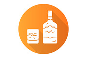 Whiskey orange flat design icon