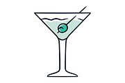 Martini blue color icon