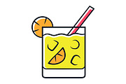 Cocktail in lowball glass icon