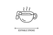 Hot tea cup linear icon