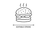 Delicious burger linear icon