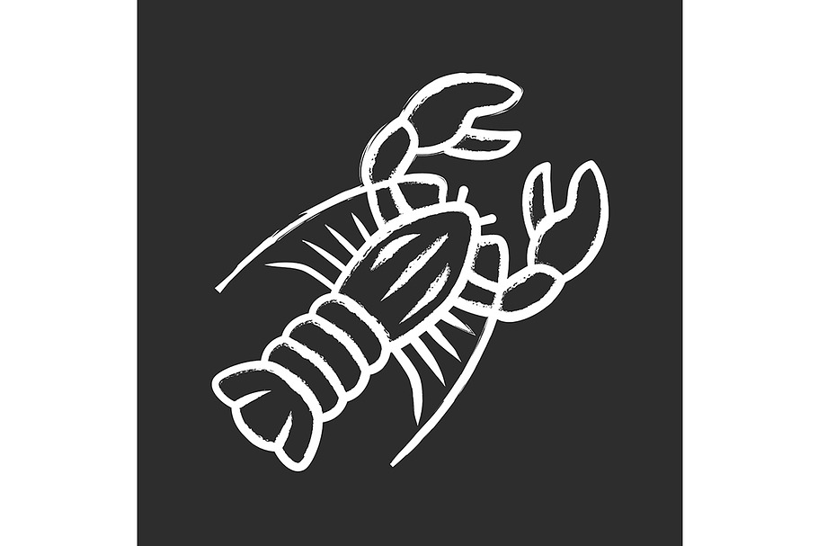 Lobster chalk icon in Icons - product preview 8