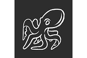 Octopus chalk icon