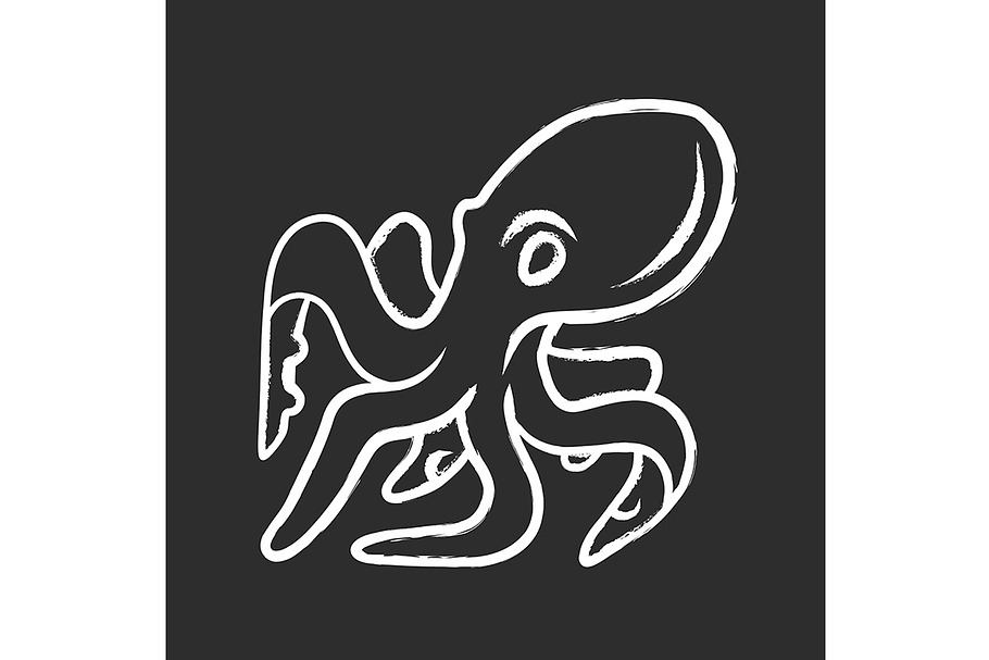 Octopus chalk icon in Icons - product preview 8