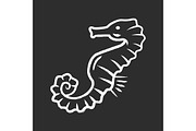 Seahorse chalk icon