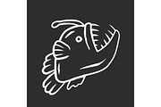 Anglerfish chalk icon