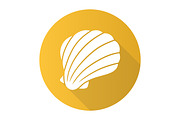 Sea shelll yellow flat design icon