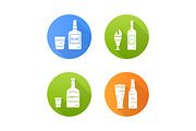 Drinks flat design icons set