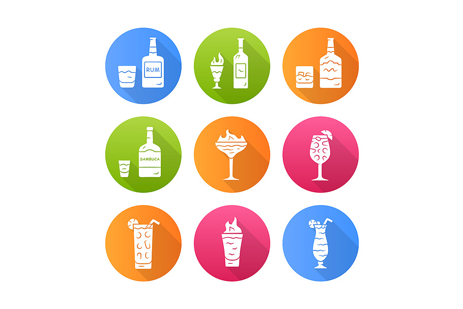 Drinks flat design icons set in Icons - product preview 8