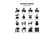 Delivery glyph icons set