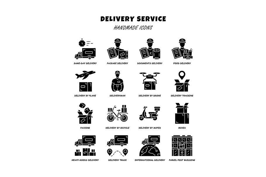 Delivery glyph icons set in Icons - product preview 8