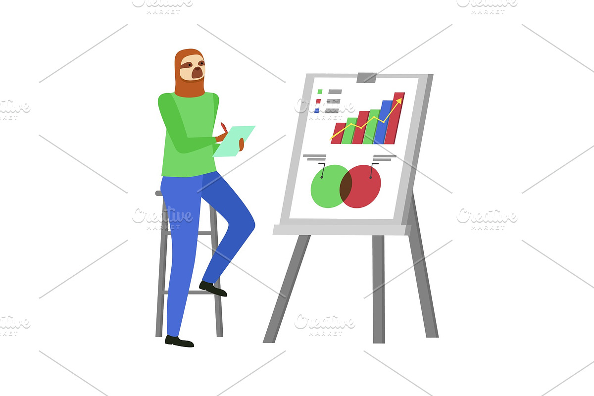 Whiteboard with Info and Hipster in Illustrations - product preview 8