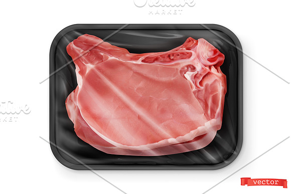 Wrapping. Beef, pork, chicken legs. in Illustrations - product preview 2