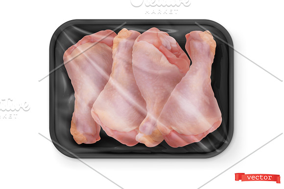 Wrapping. Beef, pork, chicken legs. in Illustrations - product preview 3