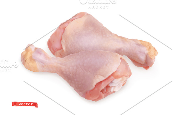 Wrapping. Beef, pork, chicken legs. in Illustrations - product preview 5