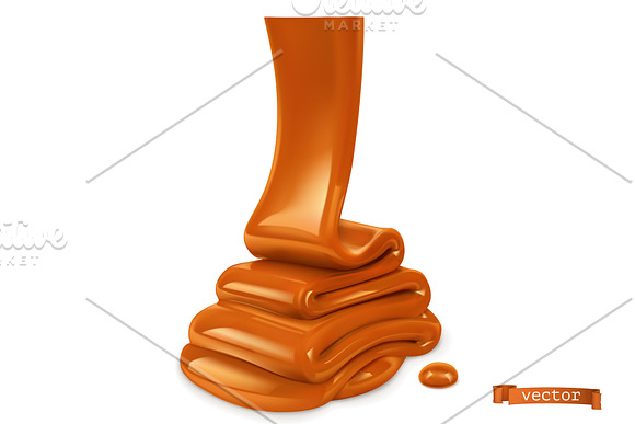 Melted chocolate and caramel, vector in Illustrations - product preview 1