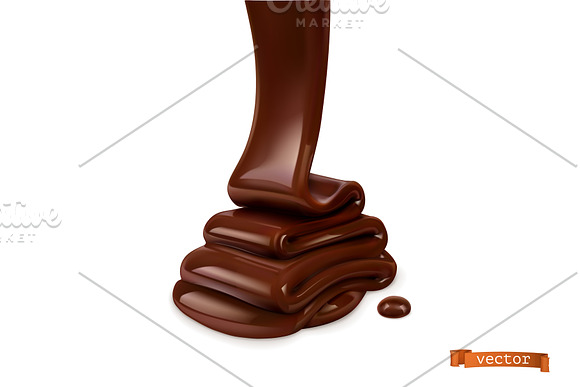 Melted chocolate and caramel, vector in Illustrations - product preview 2