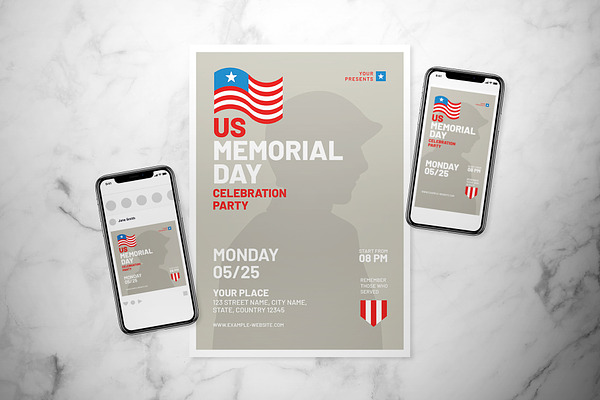 Memorial Day Flyer Set